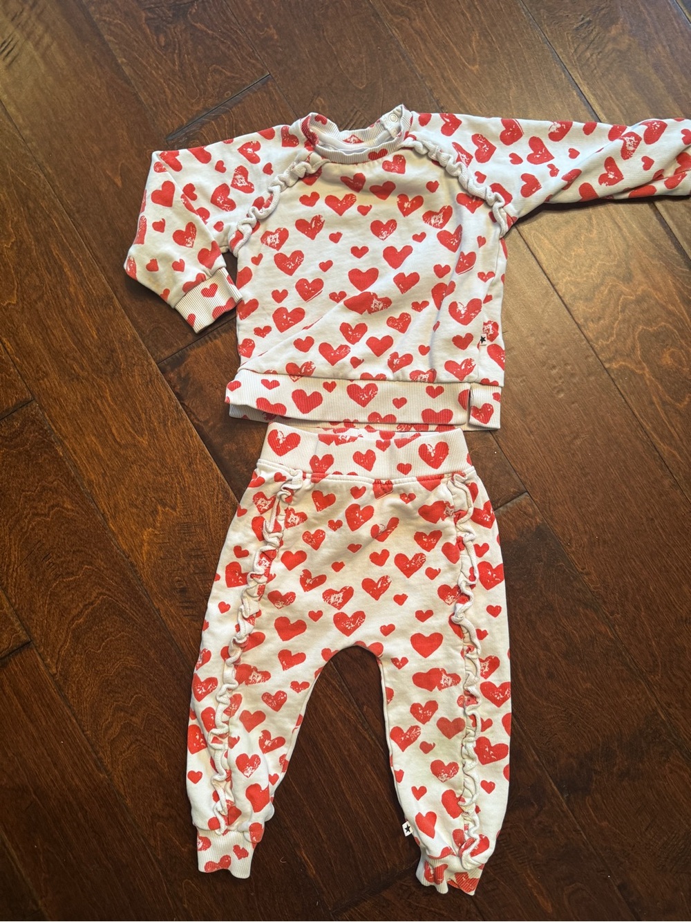 Molo heart print Cotton OEKO-TEX Set with ruffles size 86cm